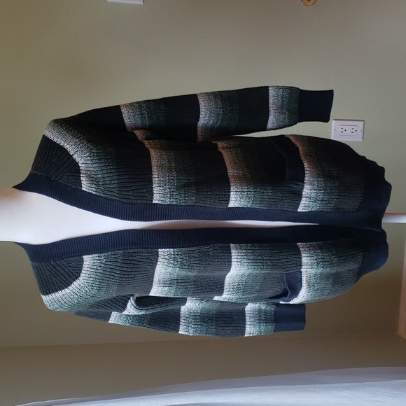 Gap long cardigan with front pockets. Green ombre. Size Small. - Picture 1 of 13